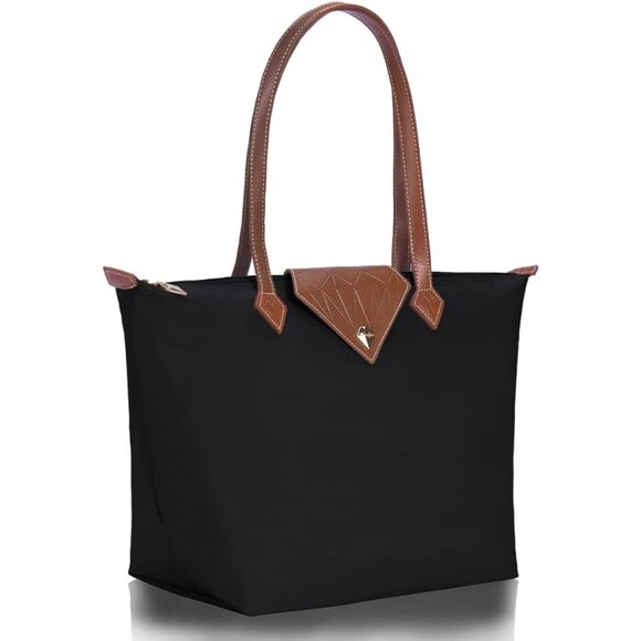 Waterproof Nylon Tote Bag for Women Large Foldable Shoulder Bag for Travel Use - Picture 2 of 6